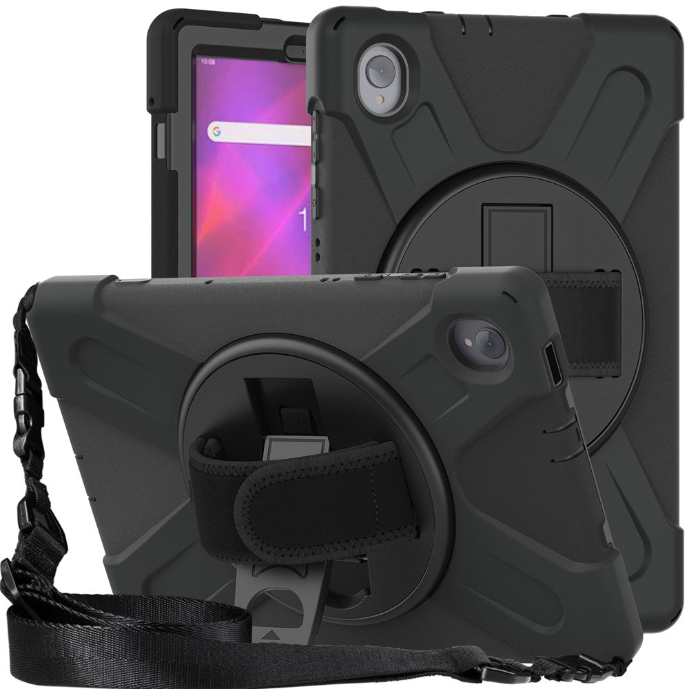 PC + Silicone Case with Kickstand Shoulder Strap for Lenovo Tab M10 Plus (2020) / K10 (2021) TB-X606F / 606X / X6C6F / X6C6X / X6C6NBF
