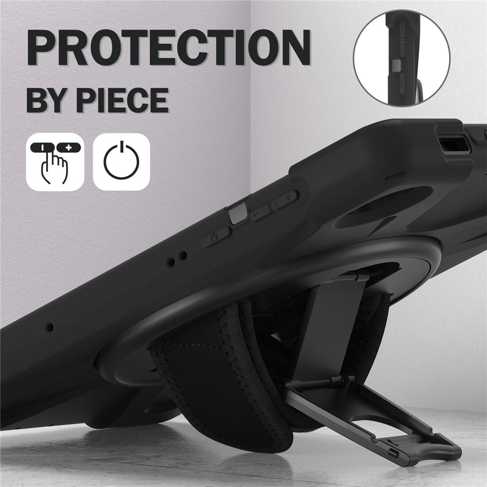PC + Silicone Case with Kickstand Shoulder Strap for Lenovo Tab M10 Plus (2020) / K10 (2021) TB-X606F / 606X / X6C6F / X6C6X / X6C6NBF