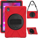 PC + Silicone Case with Kickstand Shoulder Strap for Lenovo Tab M10 Plus (2020) / K10 (2021) TB-X606F / 606X / X6C6F / X6C6X / X6C6NBF