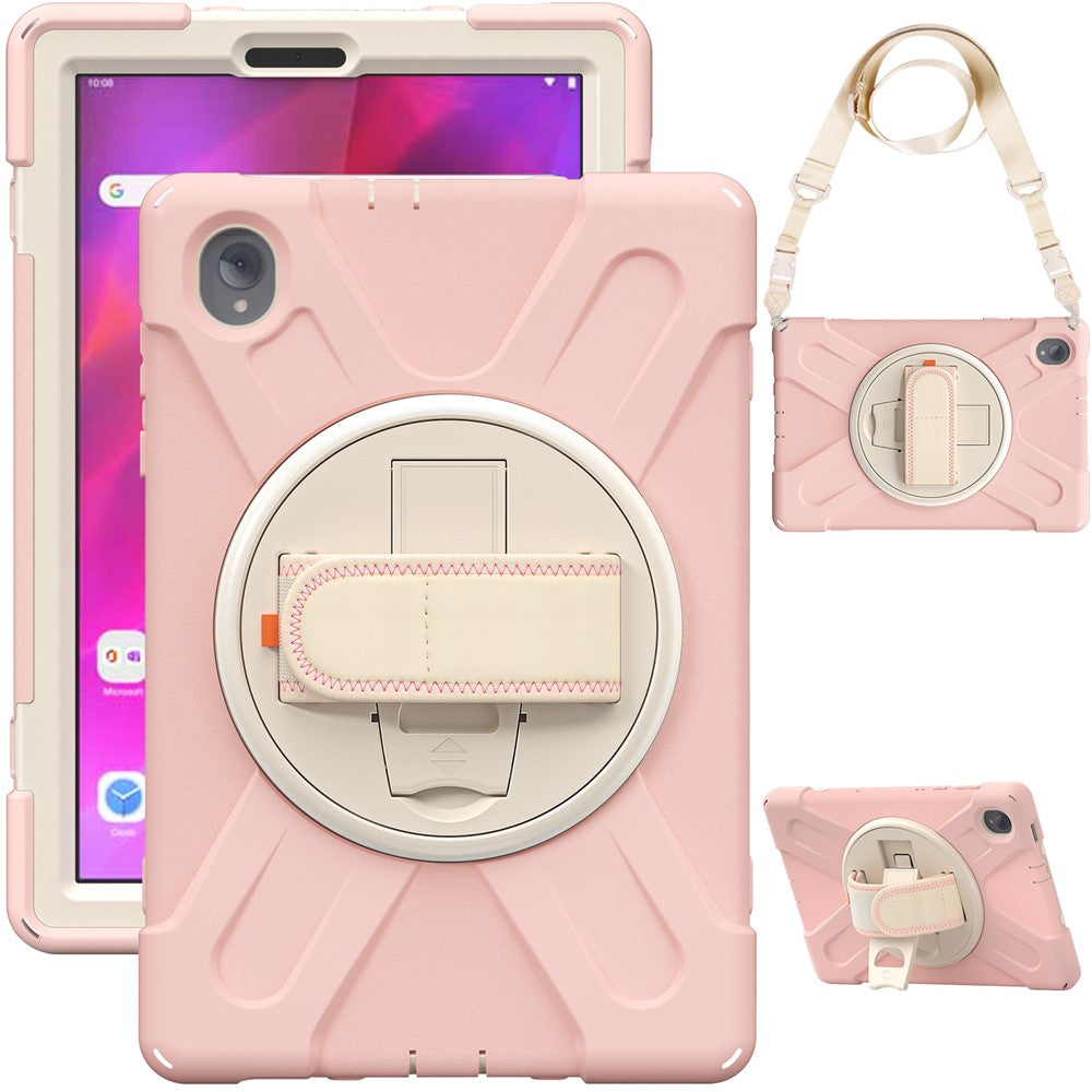 PC + Silicone Case with Kickstand Shoulder Strap for Lenovo Tab M10 Plus (2020) / K10 (2021) TB-X606F / 606X / X6C6F / X6C6X / X6C6NBF