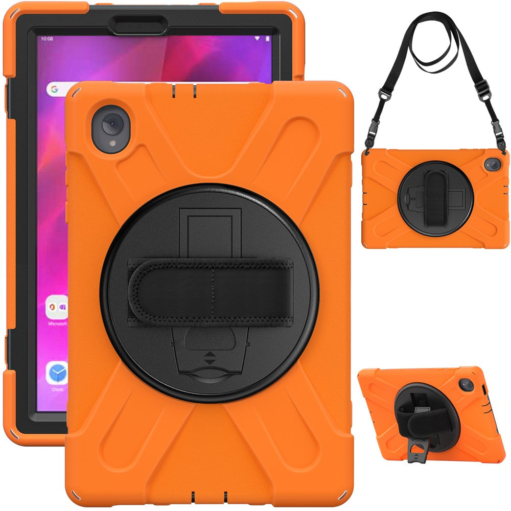PC + Silicone Case with Kickstand Shoulder Strap for Lenovo Tab M10 Plus (2020) / K10 (2021) TB-X606F / 606X / X6C6F / X6C6X / X6C6NBF