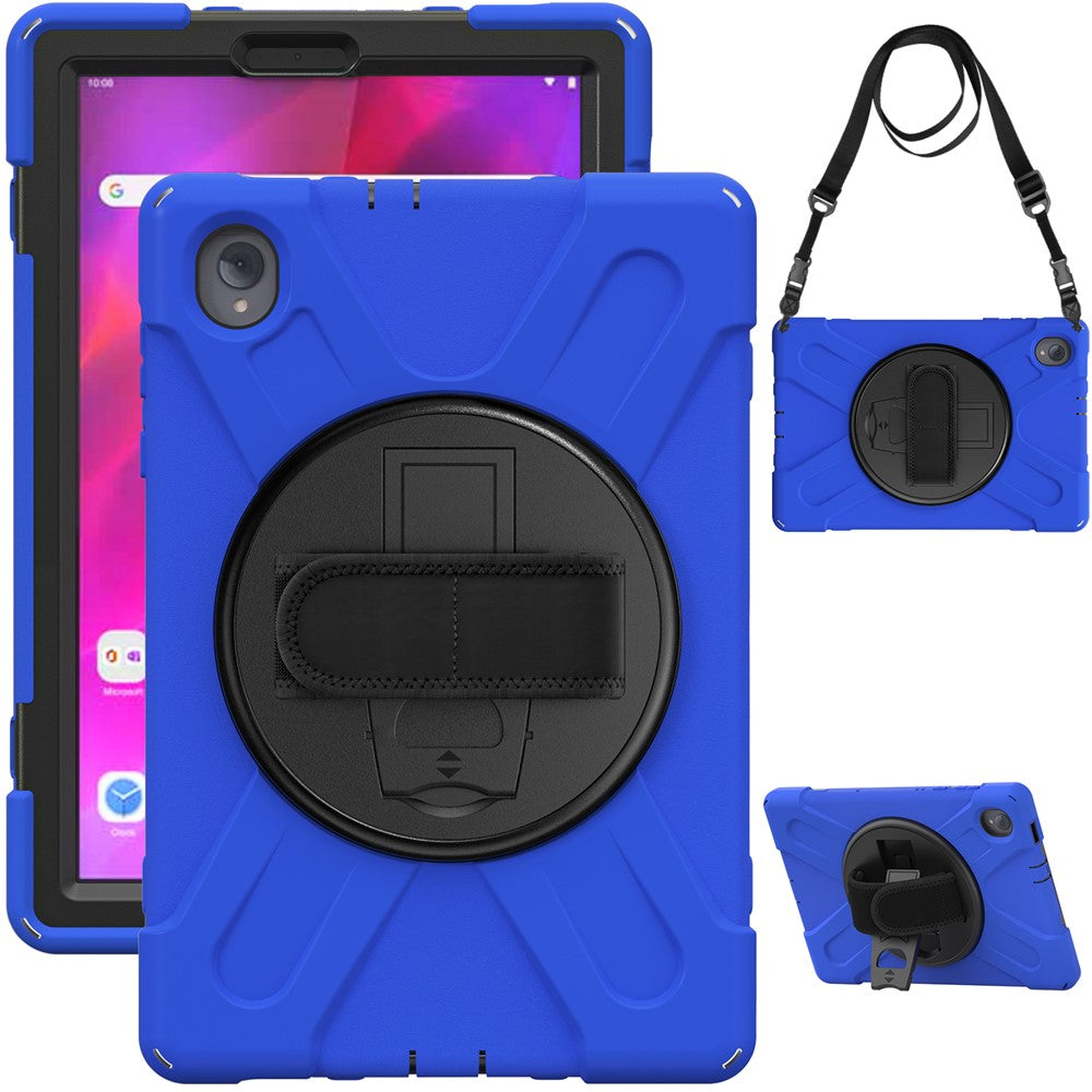 PC + Silicone Case with Kickstand Shoulder Strap for Lenovo Tab M10 Plus (2020) / K10 (2021) TB-X606F / 606X / X6C6F / X6C6X / X6C6NBF