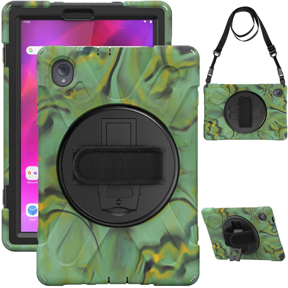 PC + Silicone Case with Kickstand Shoulder Strap for Lenovo Tab M10 Plus (2020) / K10 (2021) TB-X606F / 606X / X6C6F / X6C6X / X6C6NBF