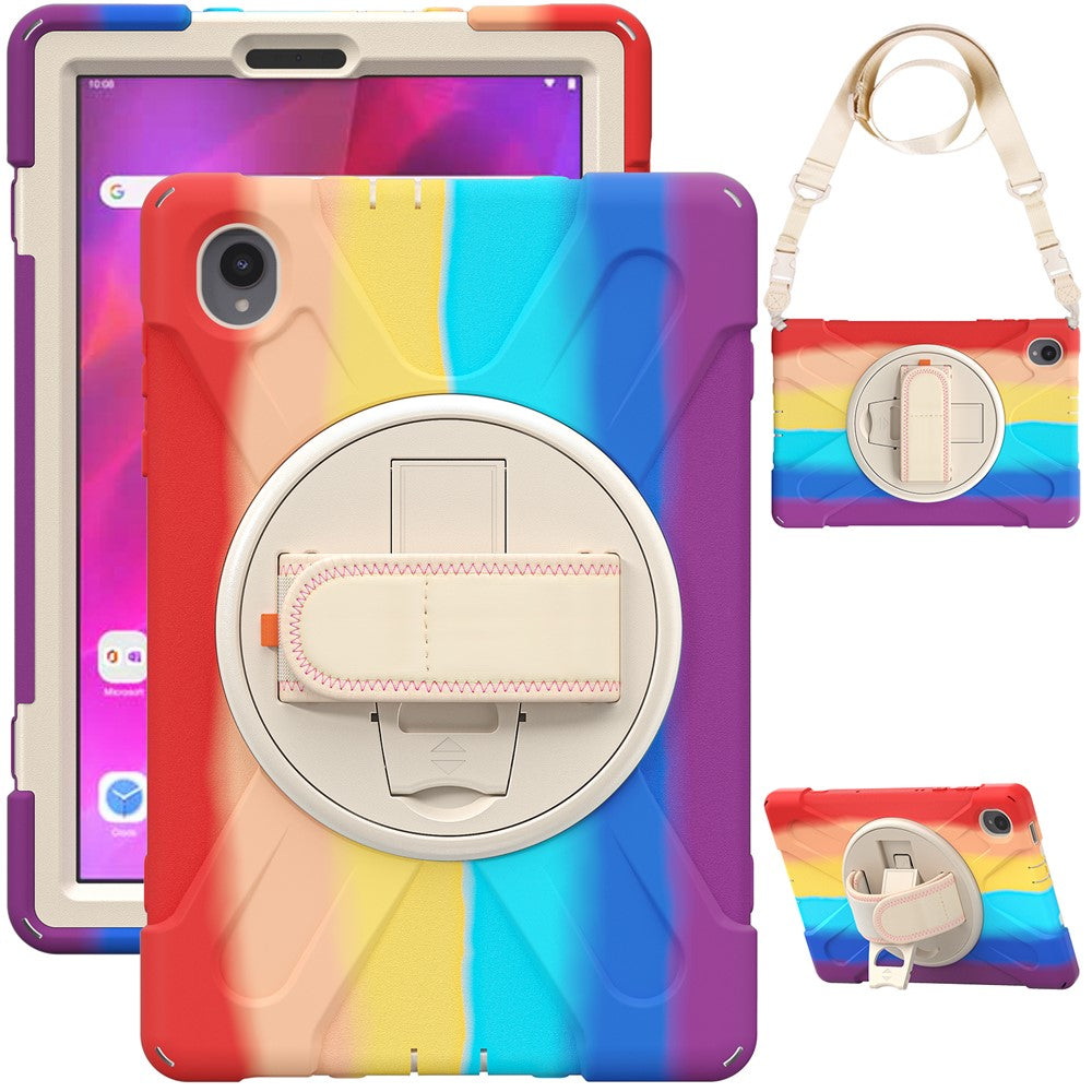 PC + Silicone Case with Kickstand Shoulder Strap for Lenovo Tab M10 Plus (2020) / K10 (2021) TB-X606F / 606X / X6C6F / X6C6X / X6C6NBF
