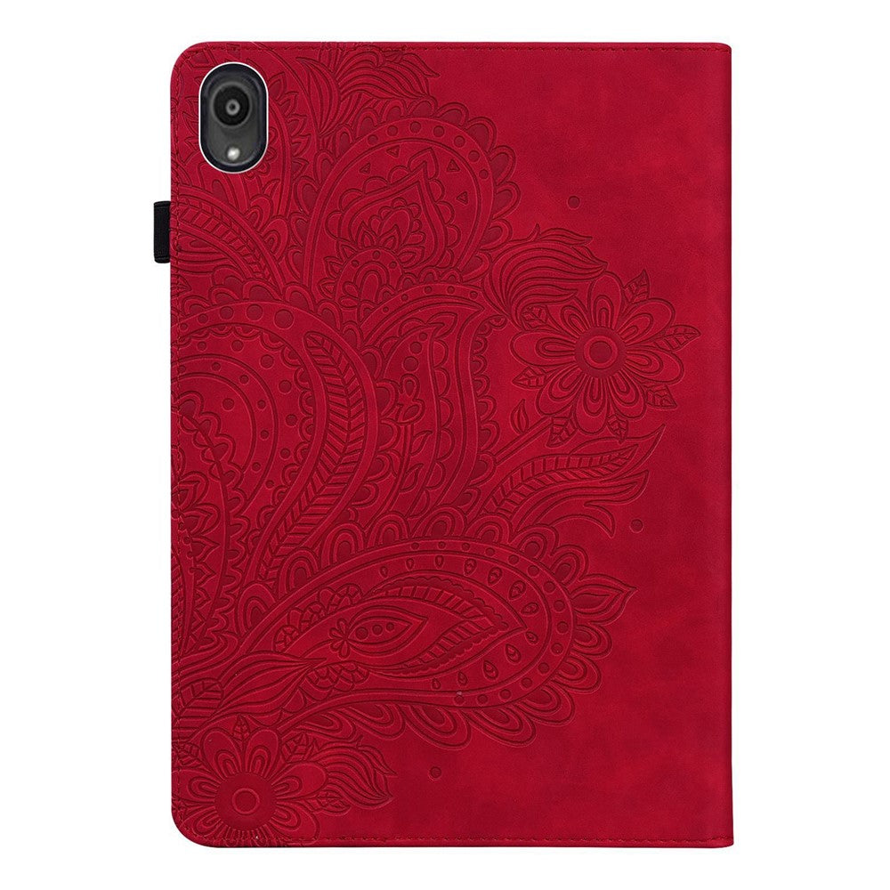 Läderfodral med tryckt blommönster och stativ för surfplatta till Lenovo Tab M10 Plus