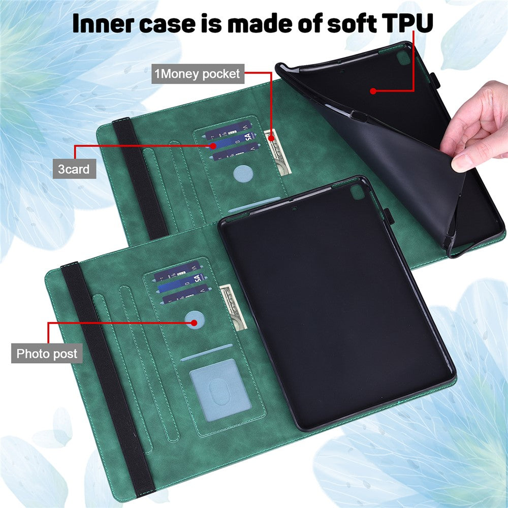 For Lenovo M10 Plus / Smart Tab M10 FHD Plus X606F Imprinted Flower Pattern Leather Wallet Stand Tablet Protective Shell