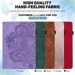 For Lenovo M10 Plus / Smart Tab M10 FHD Plus X606F Imprinted Flower Pattern Leather Wallet Stand Tablet Protective Shell
