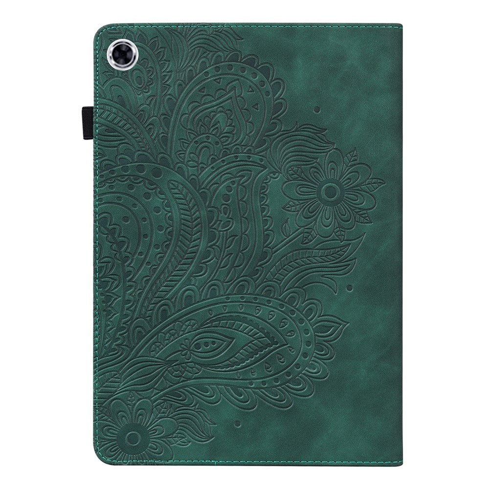 For Lenovo M10 Plus / Smart Tab M10 FHD Plus X606F Imprinted Flower Pattern Leather Wallet Stand Tablet Protective Shell