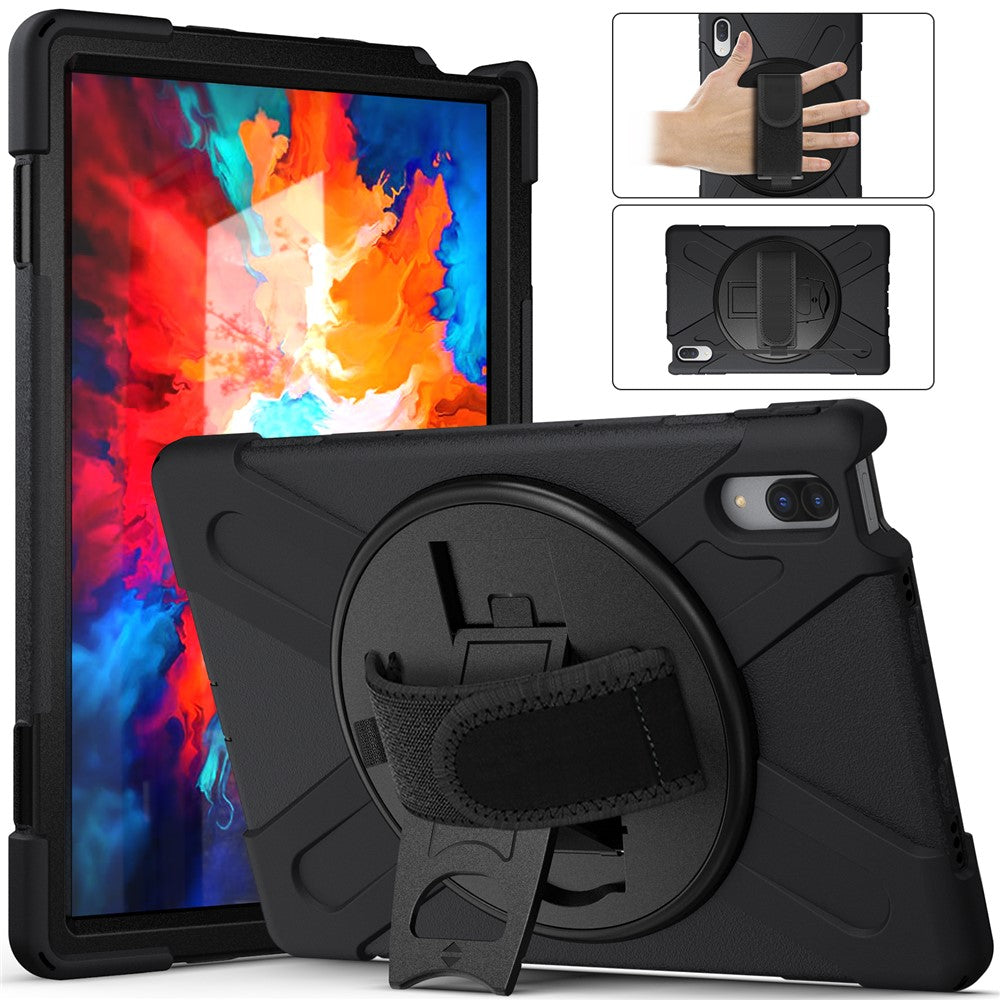 360° Rotary Kickstand Design PC + Silicone Tablet Case Shell for Lenovo Tab P11 Pro TB-J706F