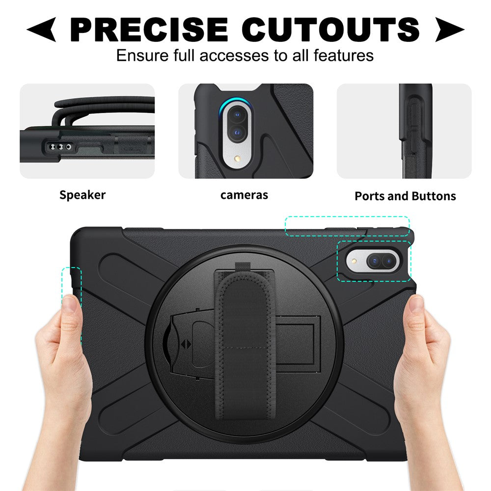 360° Rotary Kickstand Design PC + Silicone Tablet Case Shell for Lenovo Tab P11 Pro TB-J706F