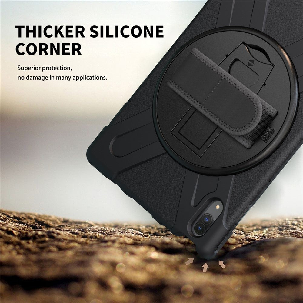 360° Rotary Kickstand Design PC + Silicone Tablet Case Shell for Lenovo Tab P11 Pro TB-J706F