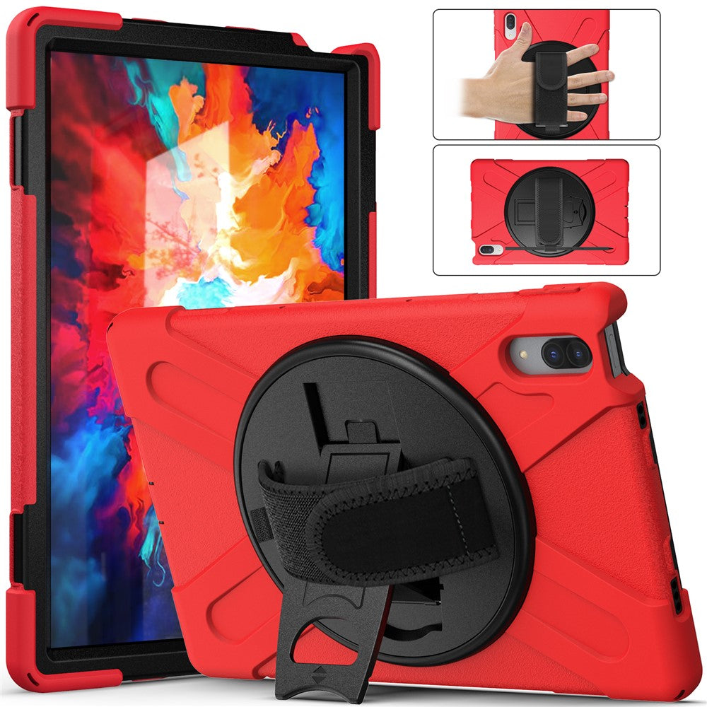 360° Rotary Kickstand Design PC + Silicone Tablet Case Shell for Lenovo Tab P11 Pro TB-J706F