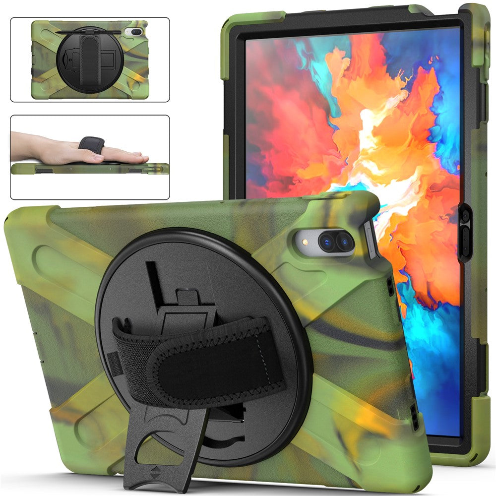 360° Rotary Kickstand Design PC + Silicone Tablet Case Shell for Lenovo Tab P11 Pro TB-J706F