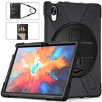 360 Degree Swivel Kickstand Design PC + Silicone Hybrid Protective Tablet Case + Shoulder Strap for Lenovo Tab P11 Pro TB-J706F