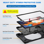 360 Degree Swivel Kickstand Design PC + Silicone Hybrid Protective Tablet Case + Shoulder Strap for Lenovo Tab P11 Pro TB-J706F