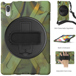 360 Degree Swivel Kickstand Design PC + Silicone Hybrid Protective Tablet Case + Shoulder Strap for Lenovo Tab P11 Pro TB-J706F