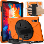360 Degree Swivel Kickstand Design PC + Silicone Hybrid Protective Tablet Case + Shoulder Strap for Lenovo Tab P11 Pro TB-J706F