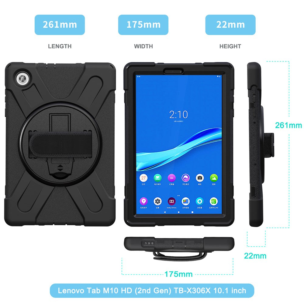 360° Swivel Kickstand  PC + Silicone Tablet Case Shell for Lenovo Tab M10 X306X
