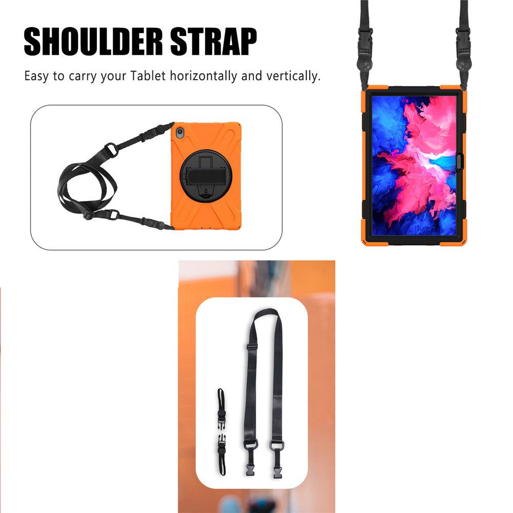 360 graders vridbart stödsfodral i PC + silikon med hybridsurfplatta och axelrem för Lenovo Tab P11 TB-J606F / Tab P11 5G / Tab P11 5G
