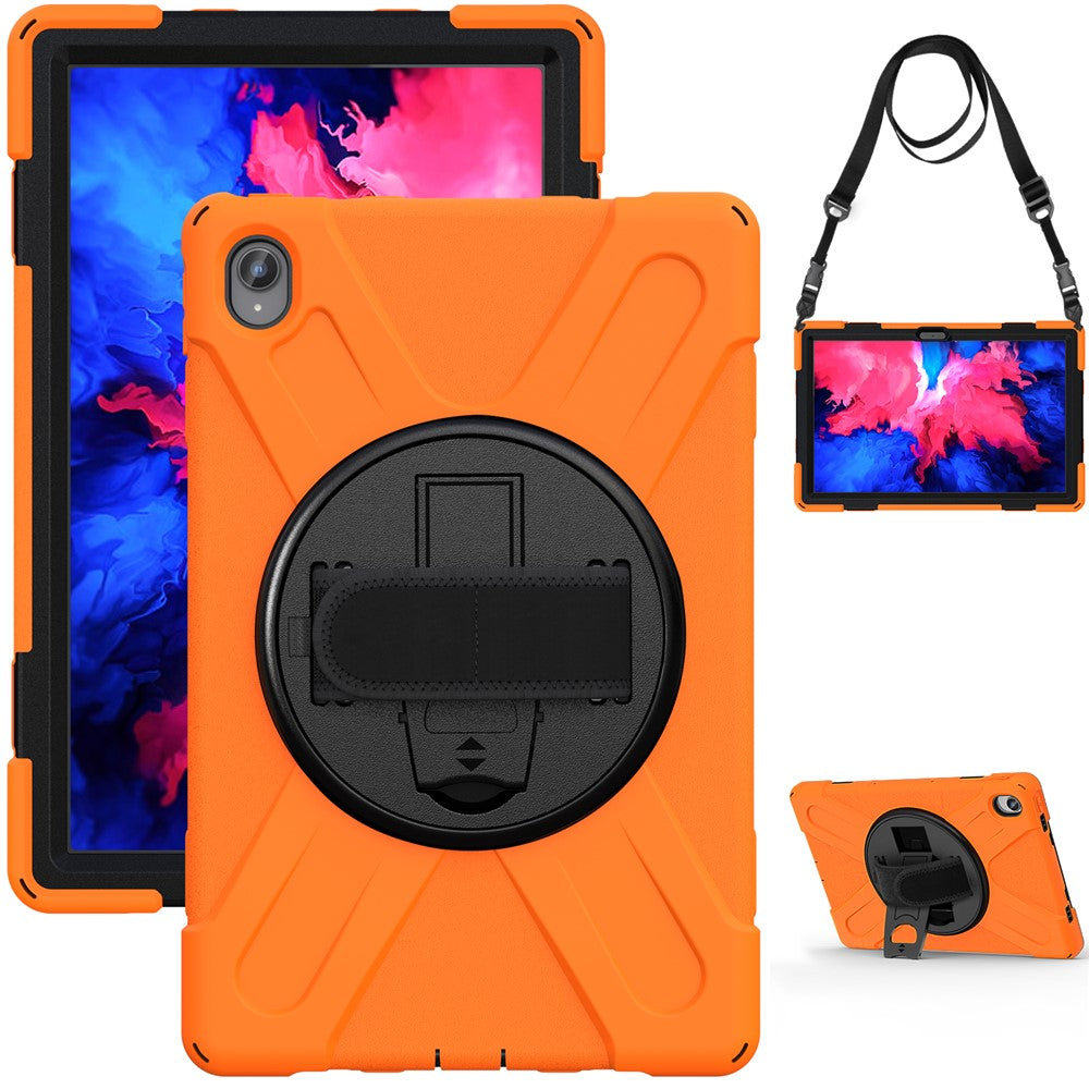 360 graders vridbart stödsfodral i PC + silikon med hybridsurfplatta och axelrem för Lenovo Tab P11 TB-J606F / Tab P11 5G / Tab P11 5G