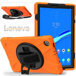 360 Degree Swivel Kickstand Design PC + Silicone Hybrid Tablet Case with Shoulder Strap for Lenovo Tab M10 HD Gen 2