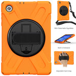 360 Degree Swivel Kickstand Design PC + Silicone Hybrid Tablet Case with Shoulder Strap for Lenovo Tab M10 HD Gen 2