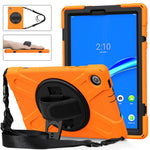 360 Degree Swivel Kickstand Design PC + Silicone Hybrid Tablet Case with Shoulder Strap for Lenovo Tab M10 HD Gen 2