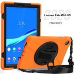 360 Degree Swivel Kickstand Design PC + Silicone Hybrid Tablet Case with Shoulder Strap for Lenovo Tab M10 HD Gen 2