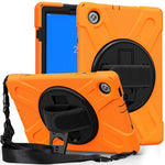 360 Degree Swivel Kickstand Design PC + Silicone Hybrid Tablet Case with Shoulder Strap for Lenovo Tab M10 HD Gen 2