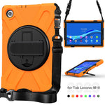 360 Degree Swivel Kickstand Design PC + Silicone Hybrid Tablet Case with Shoulder Strap for Lenovo Tab M10 HD Gen 2