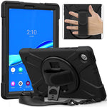 360 Degree Swivel Kickstand Design PC + Silicone Hybrid Tablet Case with Shoulder Strap for Lenovo Tab M10 HD Gen 2