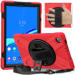 360 Degree Swivel Kickstand Design PC + Silicone Hybrid Tablet Case with Shoulder Strap for Lenovo Tab M10 HD Gen 2