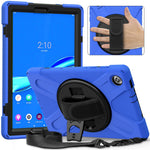 360 Degree Swivel Kickstand Design PC + Silicone Hybrid Tablet Case with Shoulder Strap for Lenovo Tab M10 HD Gen 2