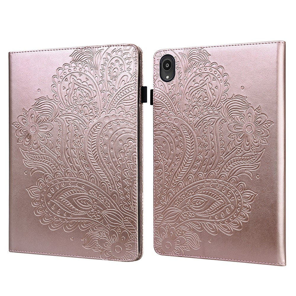 Imprinted Peafowl Flower Pattern Design Leather Tablet Wallet Stand Protective Shell for Lenovo Tab P11 TB-J606F / Tab P11 5G