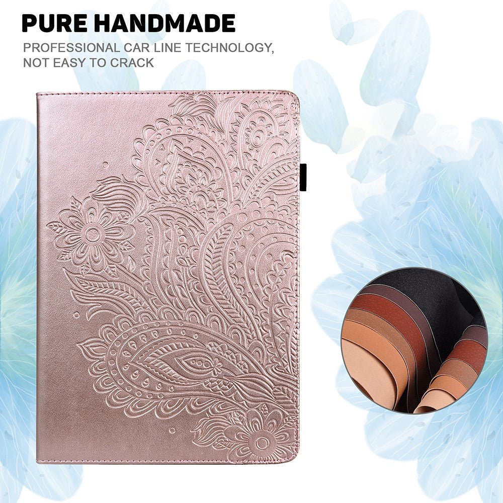 Imprinted Peafowl Flower Pattern Design Leather Tablet Wallet Stand Protective Shell for Lenovo Tab P11 TB-J606F / Tab P11 5G