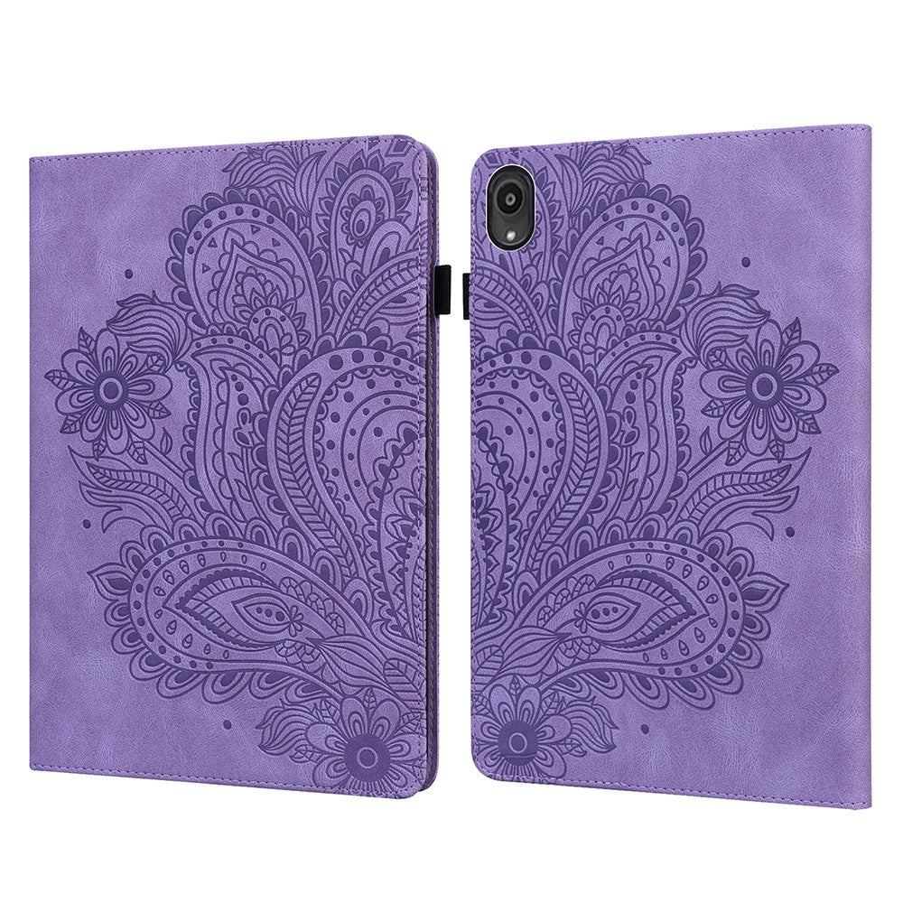 Imprinted Peafowl Flower Pattern Design Leather Tablet Wallet Stand Protective Shell for Lenovo Tab P11 TB-J606F / Tab P11 5G