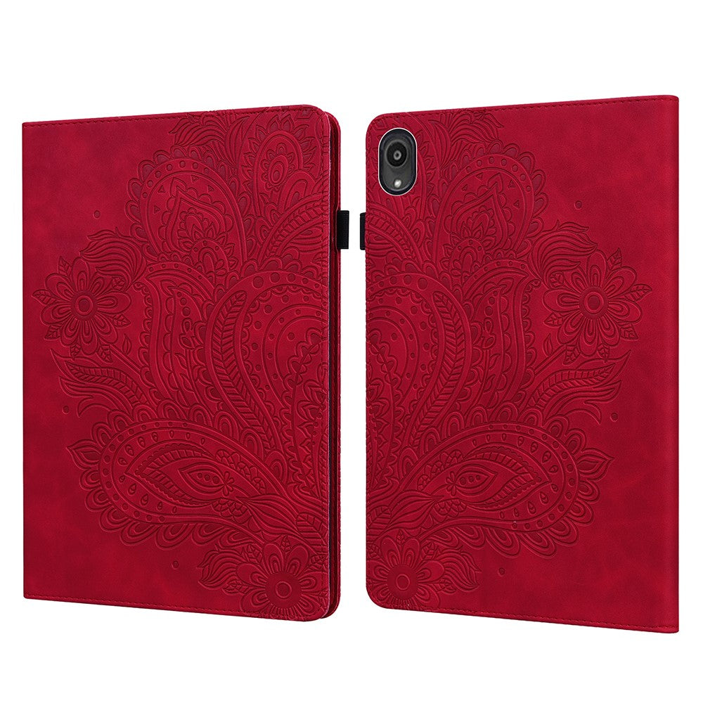Imprinted Peafowl Flower Pattern Design Leather Tablet Wallet Stand Protective Shell for Lenovo Tab P11 TB-J606F / Tab P11 5G