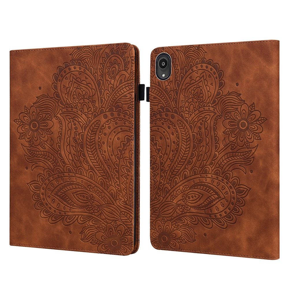 Imprinted Peafowl Flower Pattern Design Leather Tablet Wallet Stand Protective Shell for Lenovo Tab P11 TB-J606F / Tab P11 5G