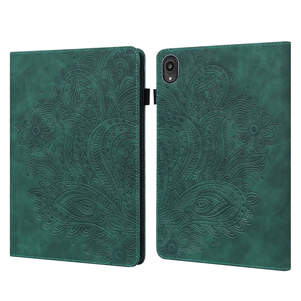 Imprinted Peafowl Flower Pattern Design Leather Tablet Wallet Stand Protective Shell for Lenovo Tab P11 TB-J606F / Tab P11 5G