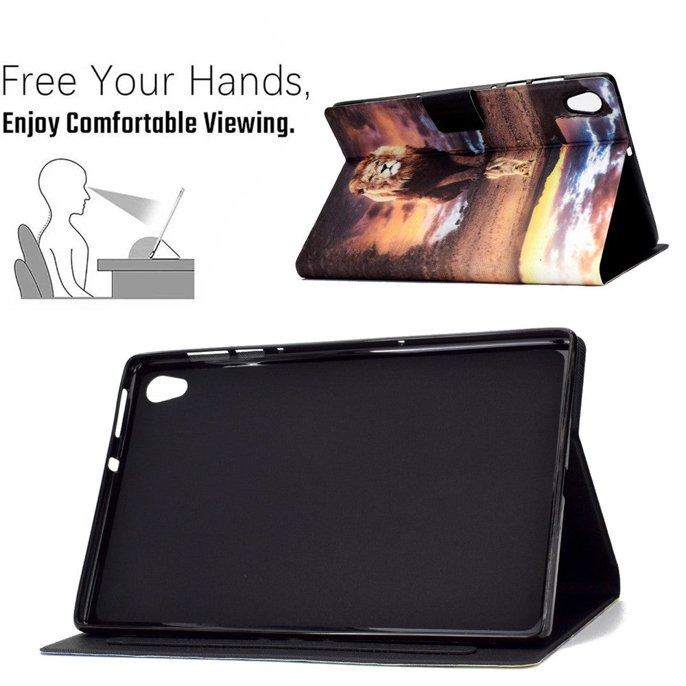 Shock-Proof Pattern Printing Leather Full Protection Tablet Case for Lenovo Tab M10 HD Gen 2 X306