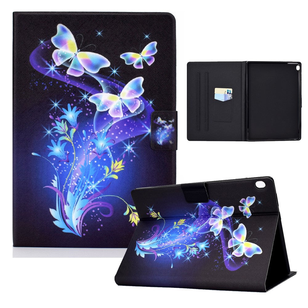 Mönstertryckdesign Läderskyddande, stötsäkert surfplattefodral för Lenovo Tab M10 TB-X605F