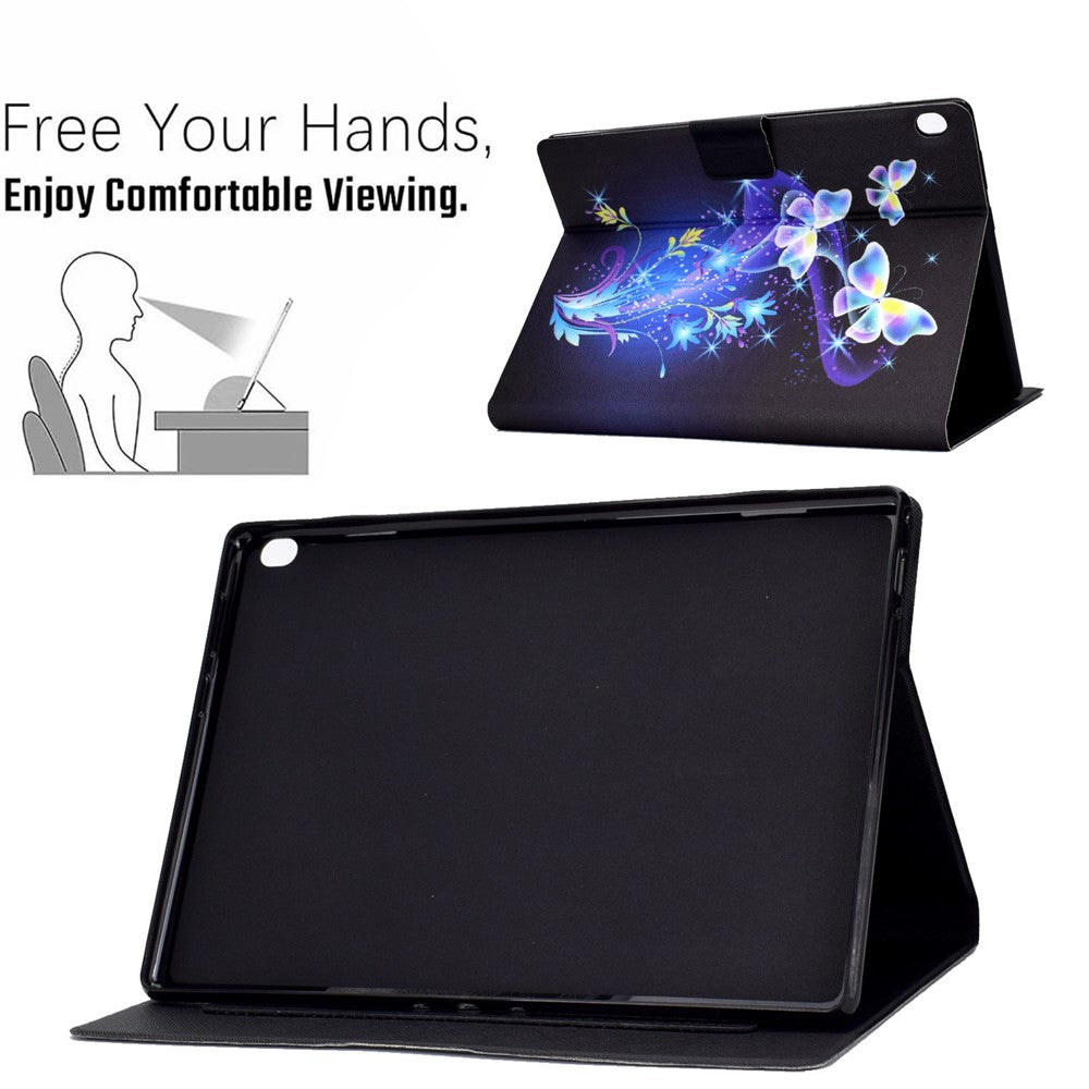 Mönstertryckdesign Läderskyddande, stötsäkert surfplattefodral för Lenovo Tab M10 TB-X605F