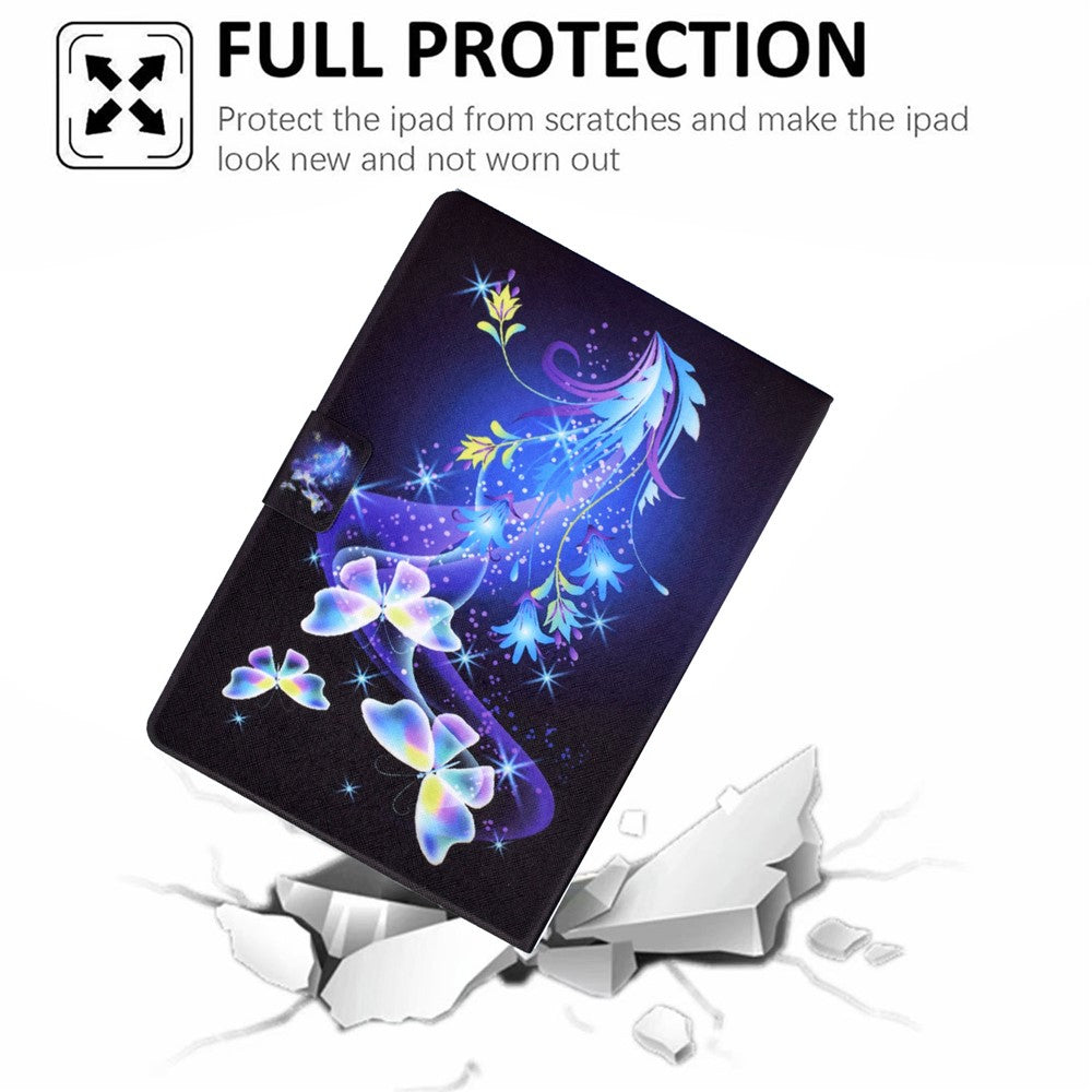 Mönstertryckdesign Läderskyddande, stötsäkert surfplattefodral för Lenovo Tab M10 TB-X605F