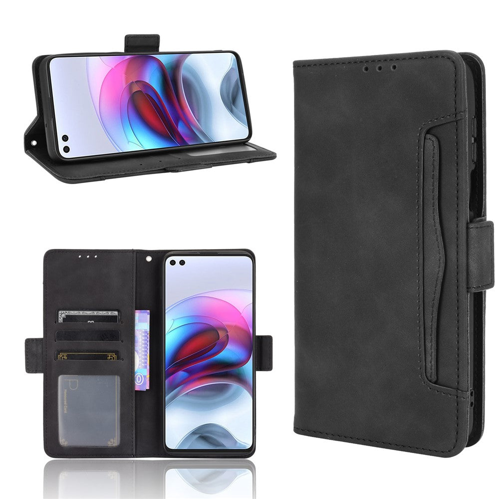 Multiple Card Slots Design Leather Phone Case Cover Wallet Stand for Motorola Edge S/Moto G100