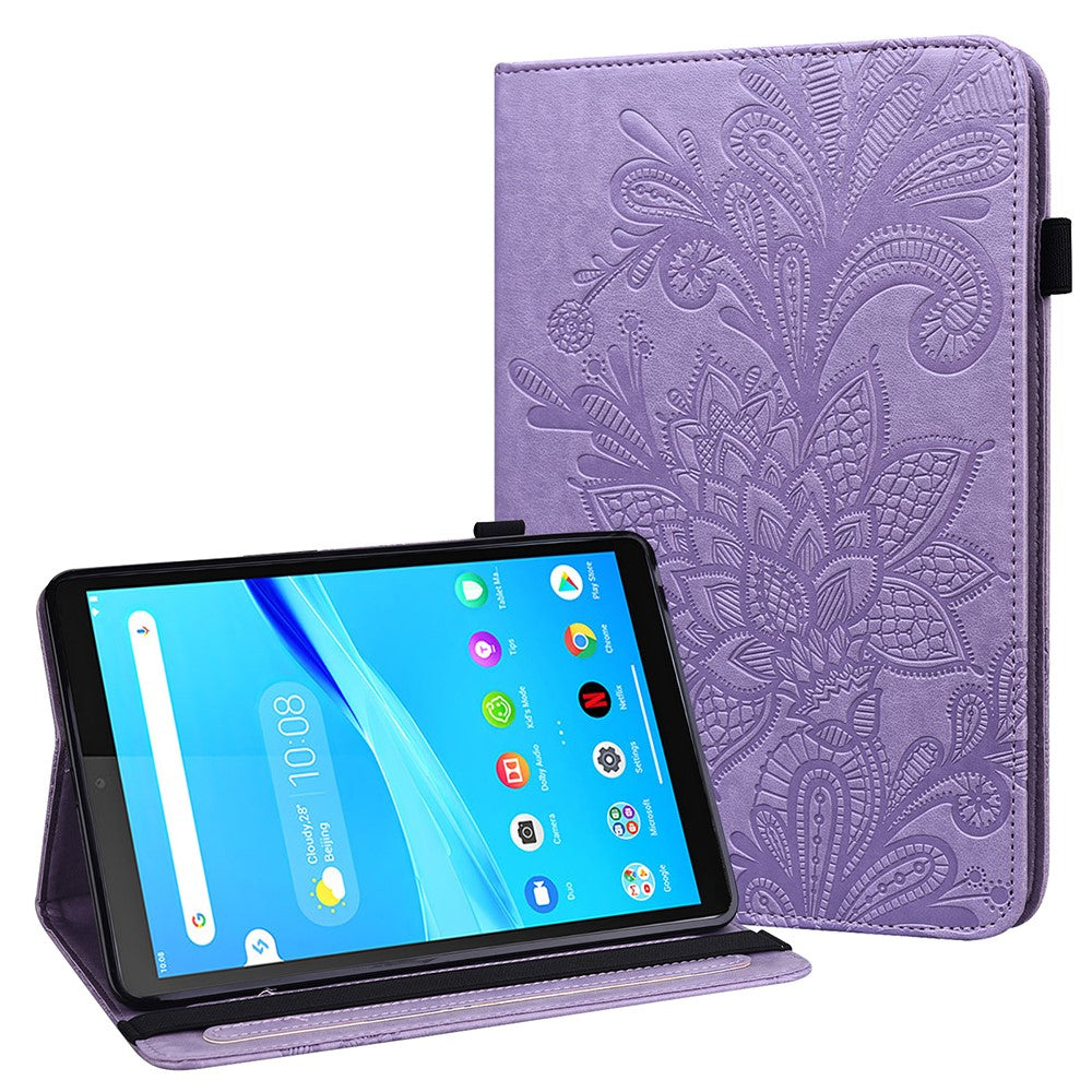 Läderfodral till surfplatta med blommönster för Lenovo Tab M10 Plus/Smart Tab M10 FHD Plus TB-X606F/TB-606X