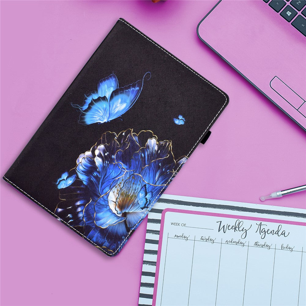 Pattern Printing Stand Cover Card Slots Protective Case with Elastic Band for Lenovo Tab M10 HD Gen 2