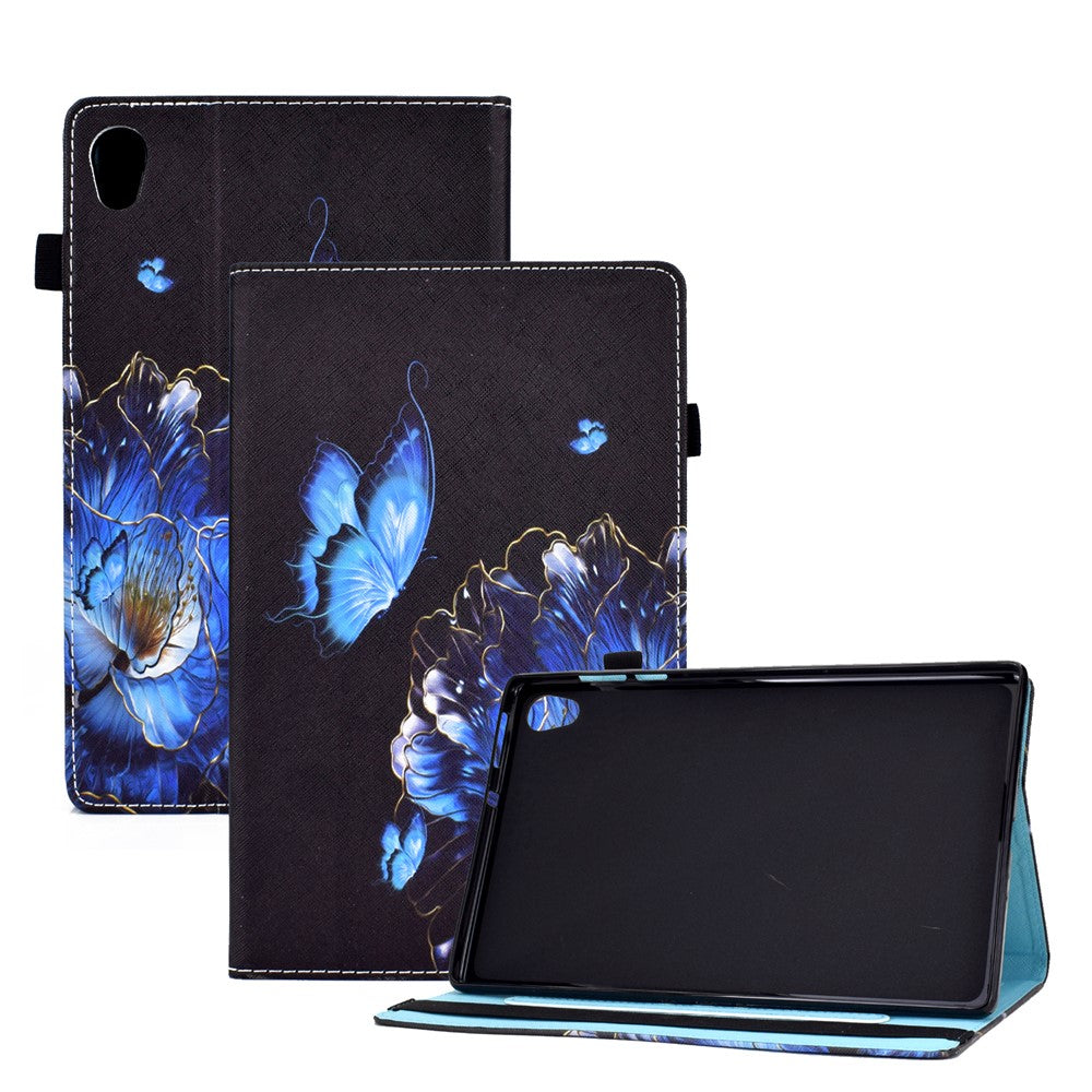 Pattern Printing Stand Cover Card Slots Protective Case with Elastic Band for Lenovo Tab M10 HD Gen 2