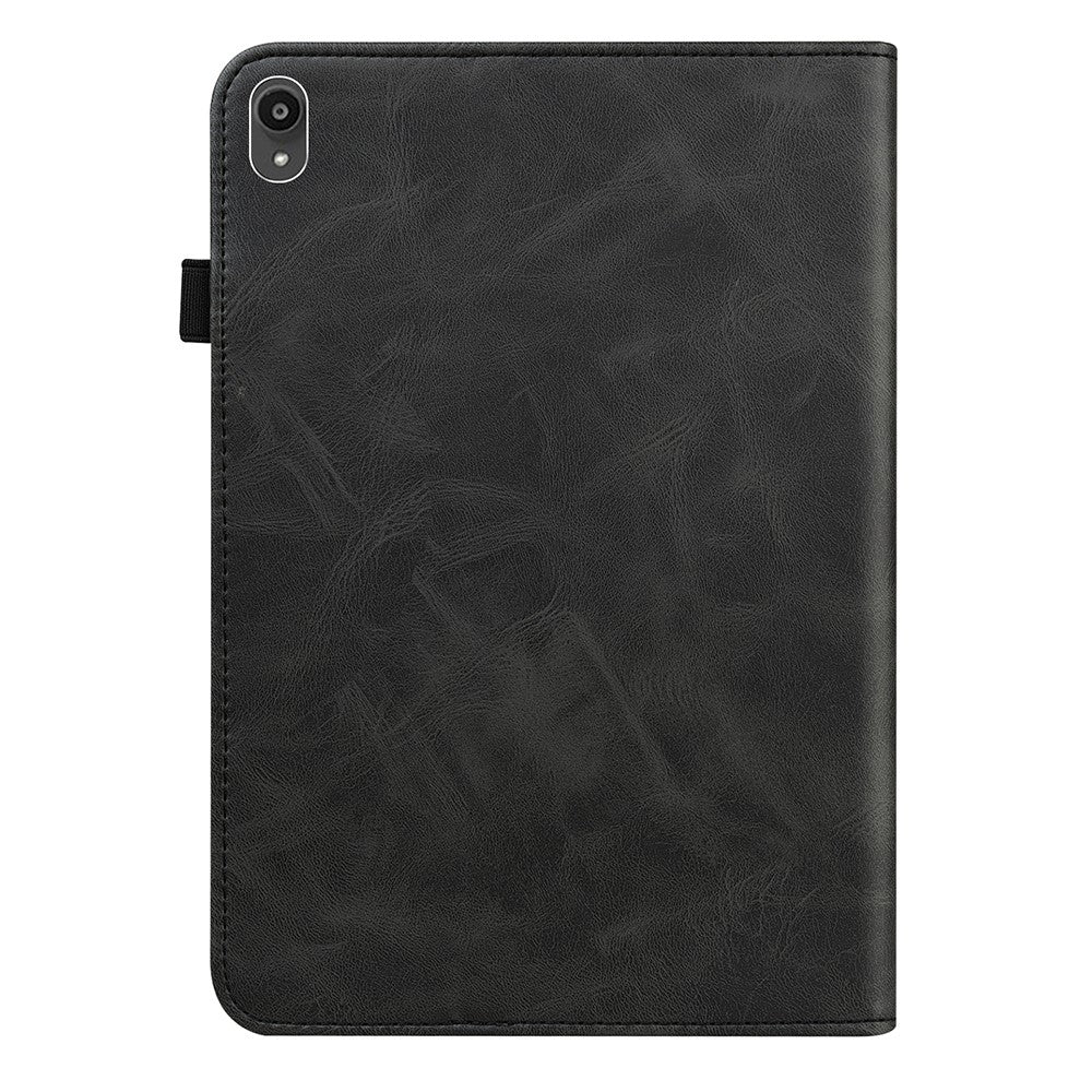 Drop-Resistant Plain Leather Tablet Stand Cover with Card Holder and Pen Strap for Lenovo Tab P11 TB-J606F / Tab P11 5G