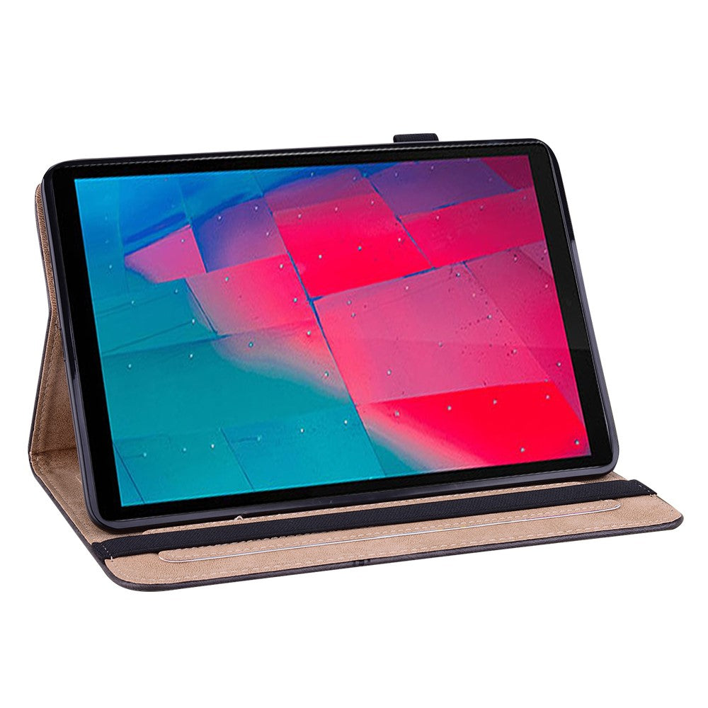 Plain Leather Tablet Cover with Card Holder and Foldable Stand for Lenovo Tab M10 HD Gen 2 X306X