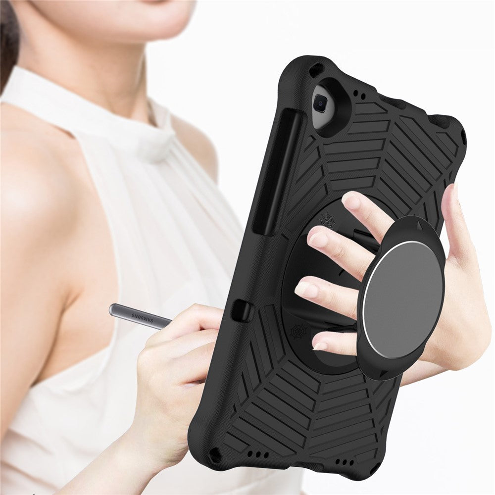 Spider Web Texture Anti-Drop Shockproof Tablet Case Kickstand EVA Cover with Shoulder Strap for Lenovo Tab M10 FHD Plus 2nd Gen TB-X606
